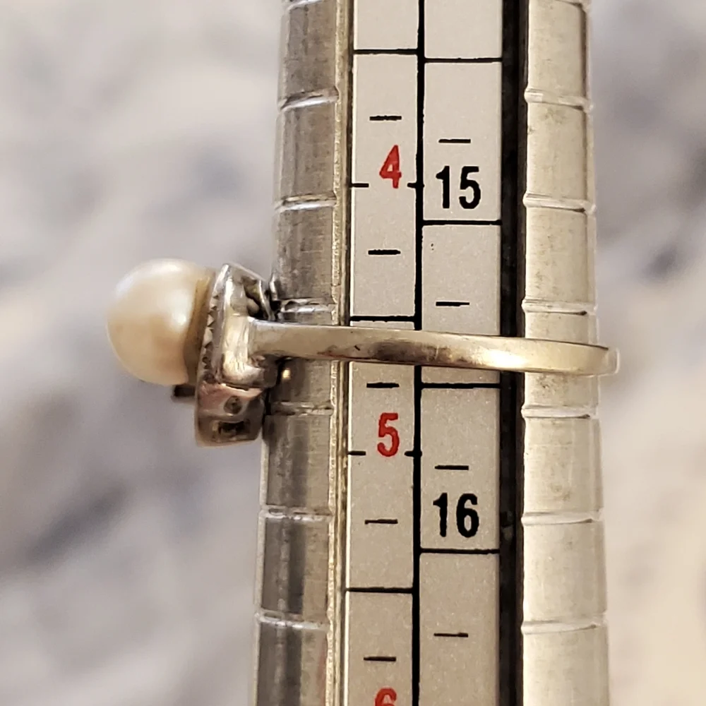 Vintage 10k wg genuine pearl ring